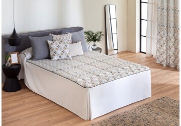 Edredón cama 180 a 90 EIBAR dibujo triángulos color lila, azul o beige