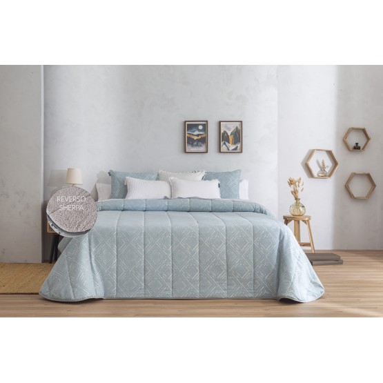 EDREDON SHERPA JACUARD SOMO TURQUESA